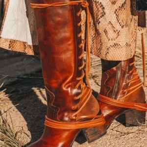 FREEBIRD COAL IN COGNAC NEVER WORN  SIZE 10